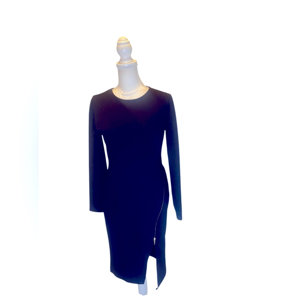 Misguided black midi dress